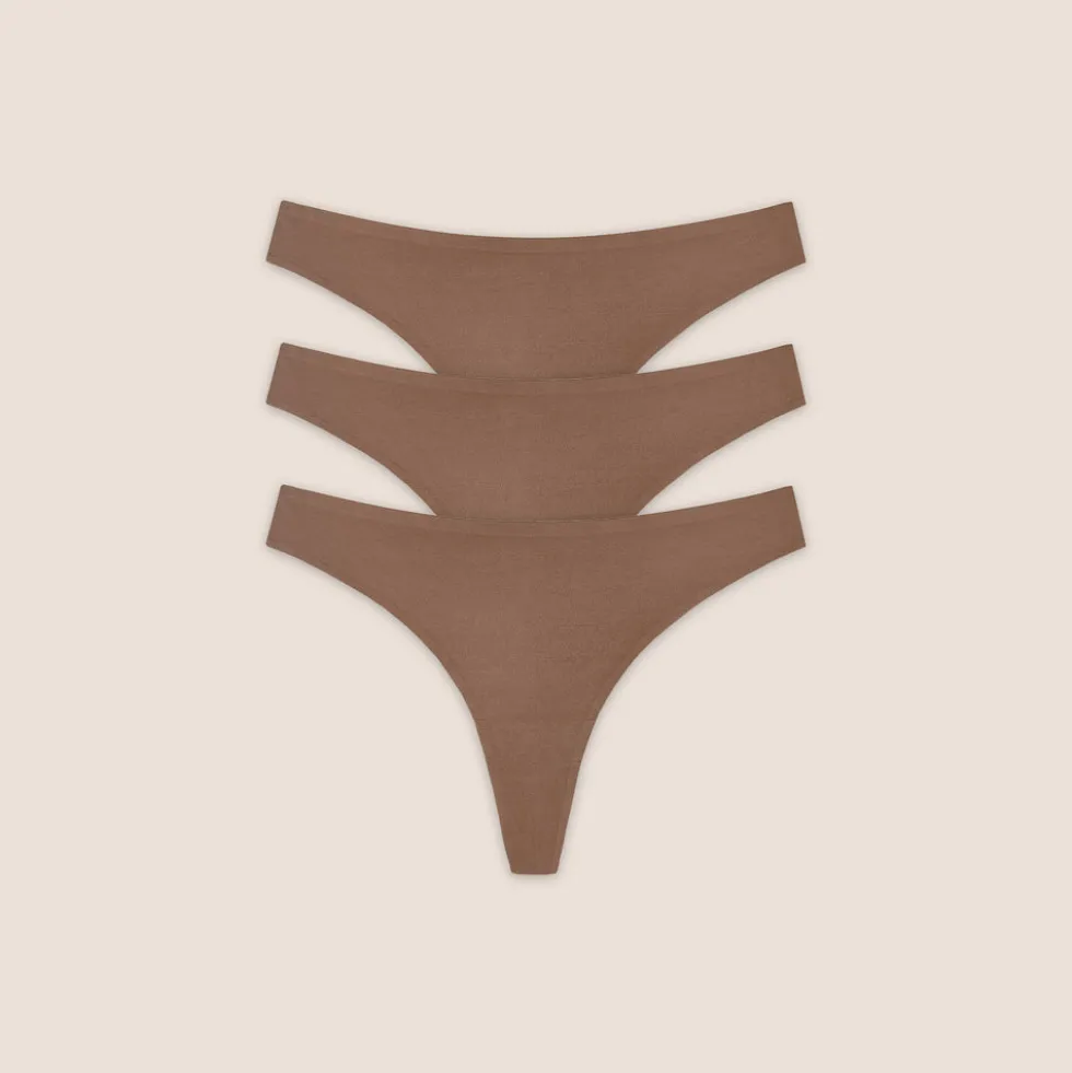 Strings sans Couture (Pack de 3) - Noisette