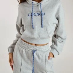 Sweat à Capuche Court - Gris chiné