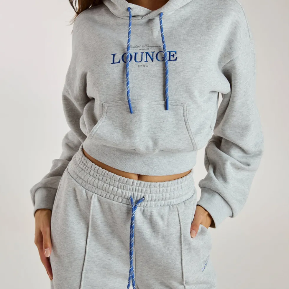 Sweat à Capuche Court - Gris chiné