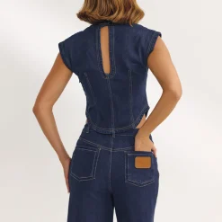 Top Ajusté en Denim - Indigo