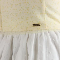 Top Corset avec Bordure en Dentelle - Jaune Floral