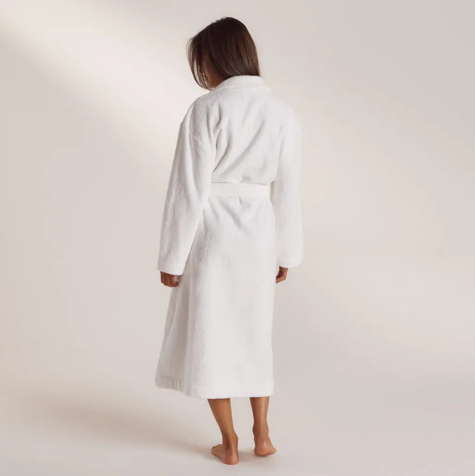Towelling Dressing Gown - White