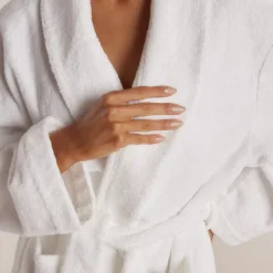 Towelling Dressing Gown - White