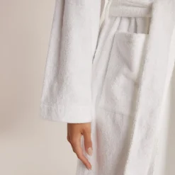 Towelling Dressing Gown - White