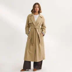 Trench avec Finitions en Daim - Sable
