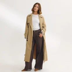 Trench avec Finitions en Daim - Sable