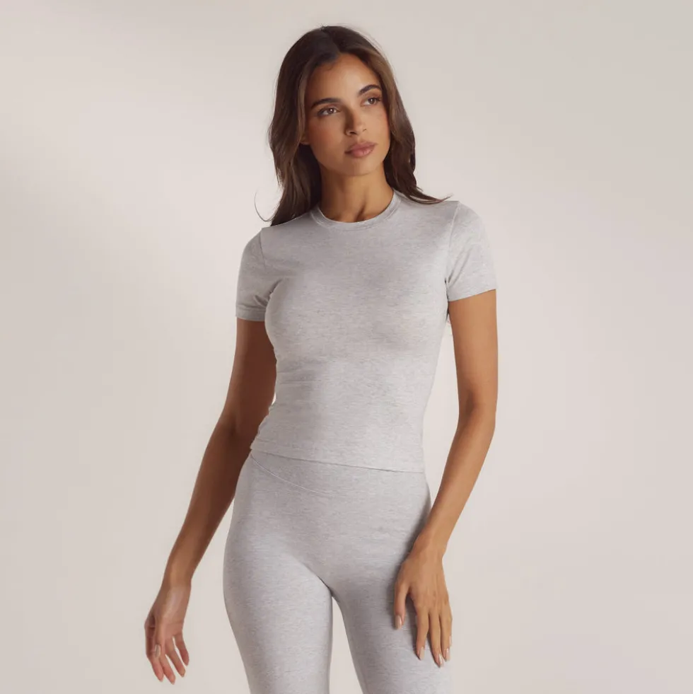 T-Shirt Manches Courtes - Gris Chiné