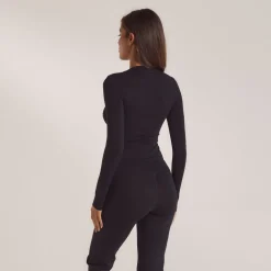 T-Shirt Manches Longues en Coton - Noir