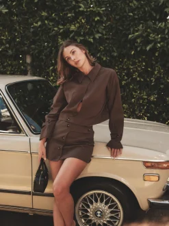 Veste Boutonnée - Marron Foncé