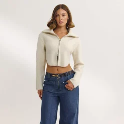 Veste Structurée en Maille - Crème