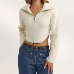 Veste Structurée en Maille - Crème
