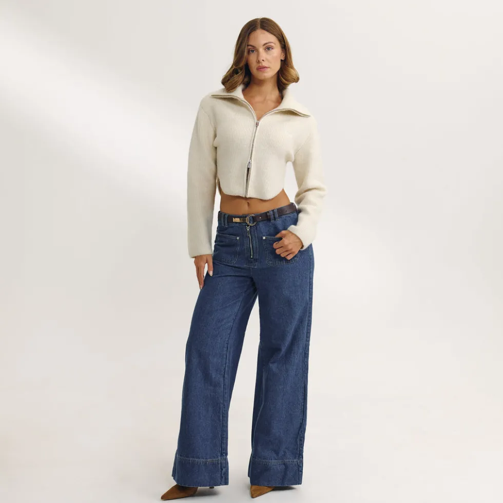 Veste Structurée en Maille - Crème
