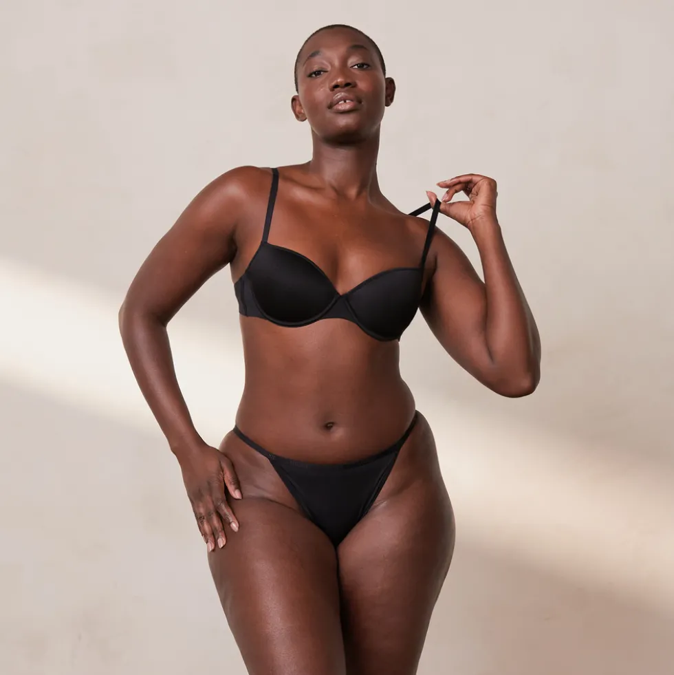 Your Everyday T-shirt Soutien-Gorge et String/Culotte Ensemble - Noir