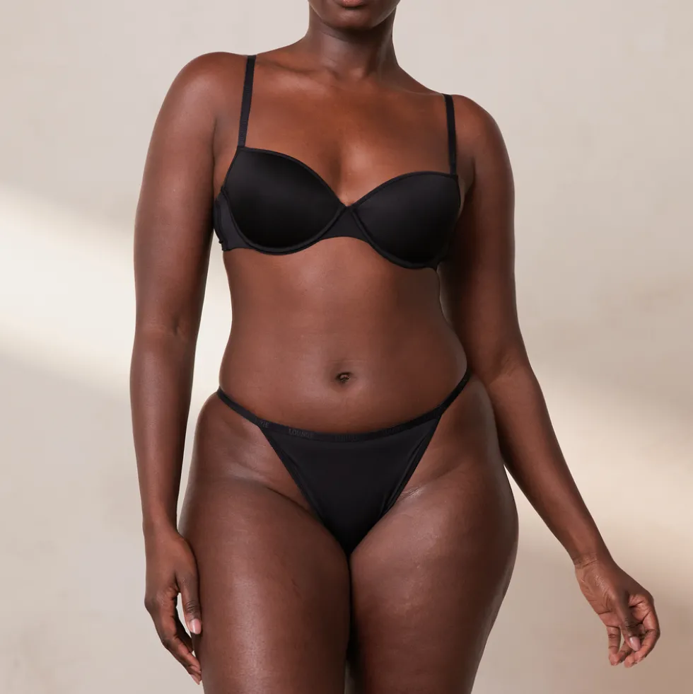Your Everyday T-shirt Soutien-Gorge et String/Culotte Ensemble - Noir
